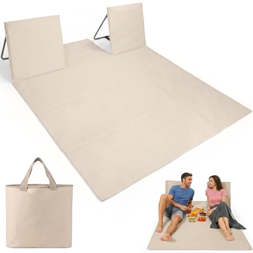 CAMPHILL 2-Person Portable Beach Lounge Chair, Beige