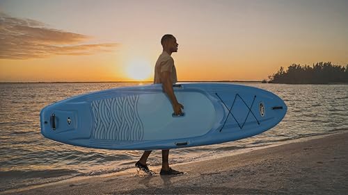 Pelican - Flow 106 Hardshell Stand-Up Paddle Board - Lightweight Board with a Bottom Fin for Paddling, Non-Slip Deck - Perfect for Youth & Adult