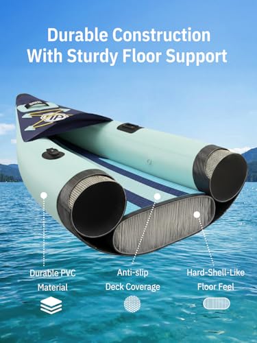 Niphean Inflatable Kayak 2 Person, 12'6" Tandem Kayak with 500lb Capacity
