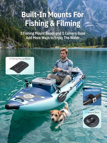 Niphean Inflatable Kayak 2 Person, 12'6" Tandem Kayak with 500lb Capacity