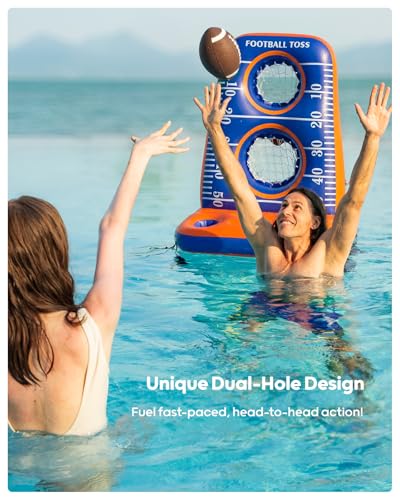 QPAU Inflatable Football Toss Pool Game with 4 Balls