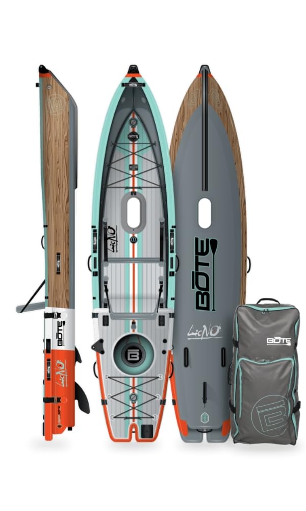 BOTE Lono Aero Inflatable Kayak Convertible Stand Up Paddle Board for Single Rider Adults Kids Family Friendly Blow Up Fishing MAGNEPod Compatible