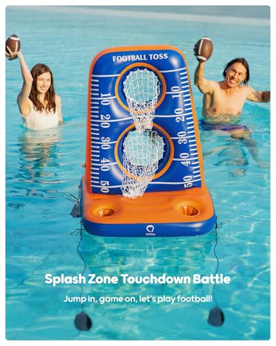 QPAU Inflatable Football Toss Pool Game with 4 Balls