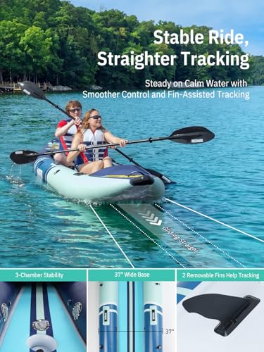 Niphean Inflatable Kayak 2 Person, 12'6" Tandem Kayak with 500lb Capacity