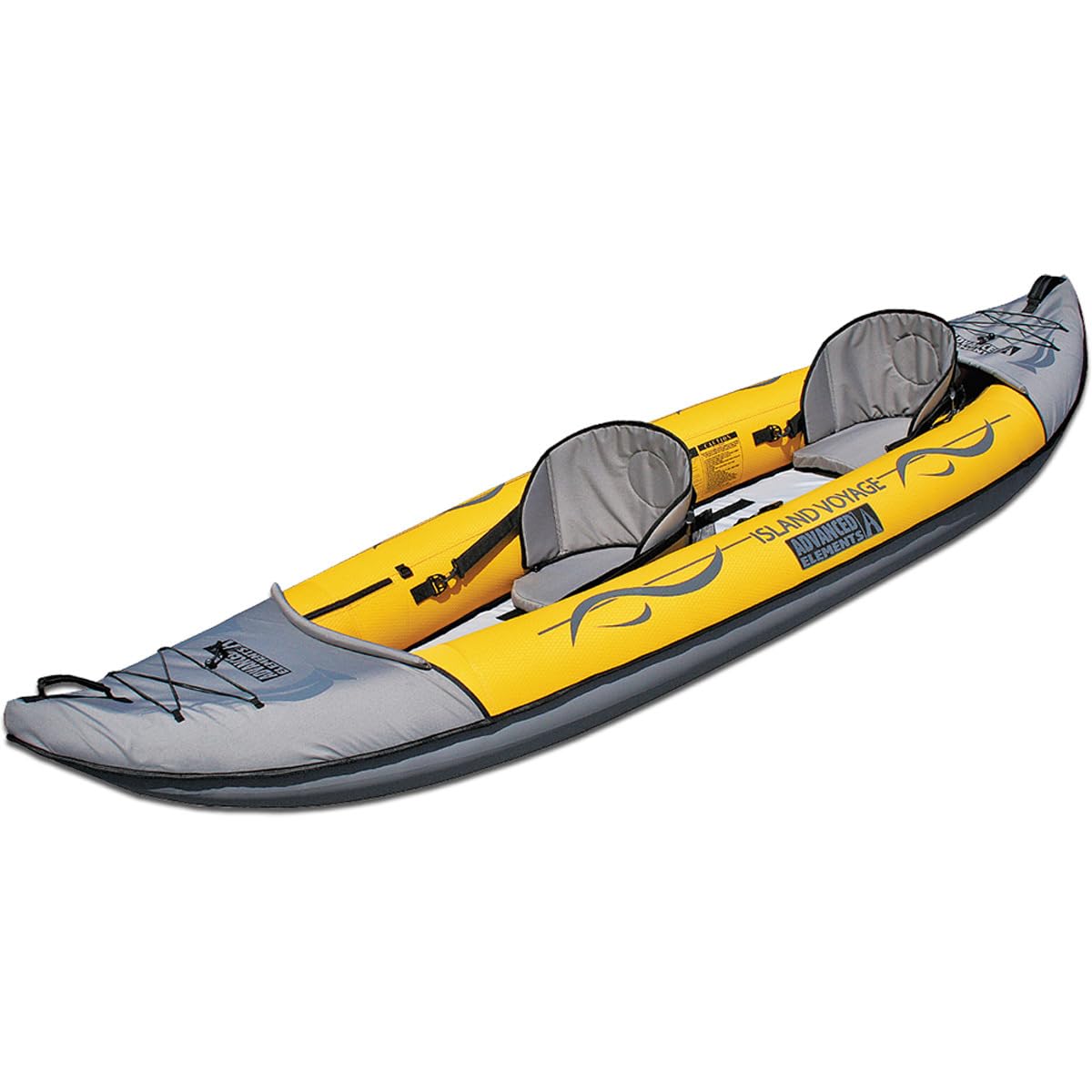 Advanced Elements - Island Voyage 2 Inflatable Kayak - Recreational Convertible Kayak - for 1 or 2 Person - 11 ft - Yellow