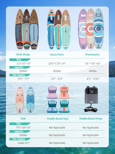 Niphean Inflatable Stand Up Paddle Board with SUP Accessories