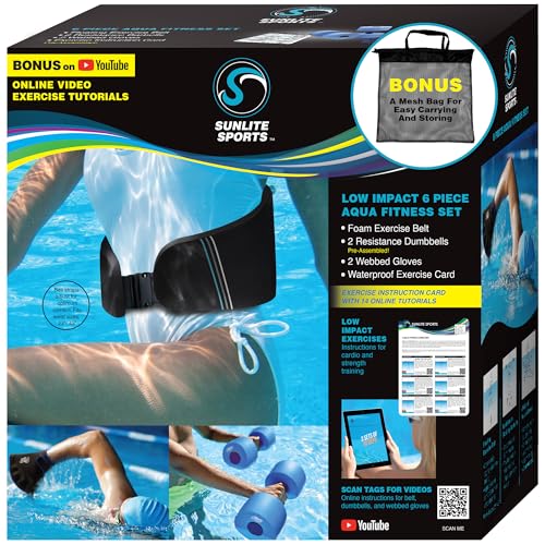 Sunlite Sports Water Workout Set with Weights & Swim Belt