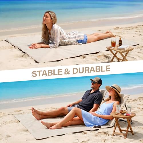 CAMPHILL 2-Person Portable Beach Lounge Chair, Beige
