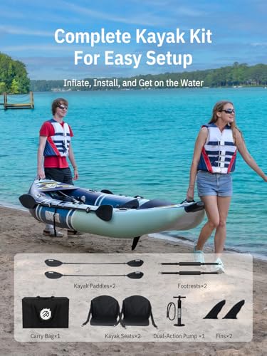 Niphean 12.5FT Two-Person Inflatable Tandem Kayak