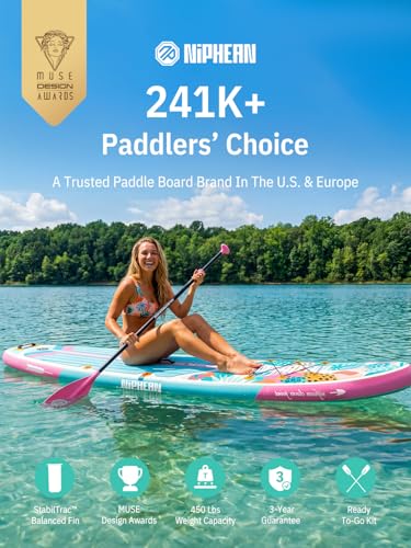 Niphean Inflatable Stand Up Paddle Board with SUP Accessories