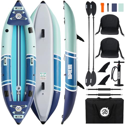 Niphean Inflatable Kayak 2 Person, 12'6" Tandem Kayak with 500lb Capacity