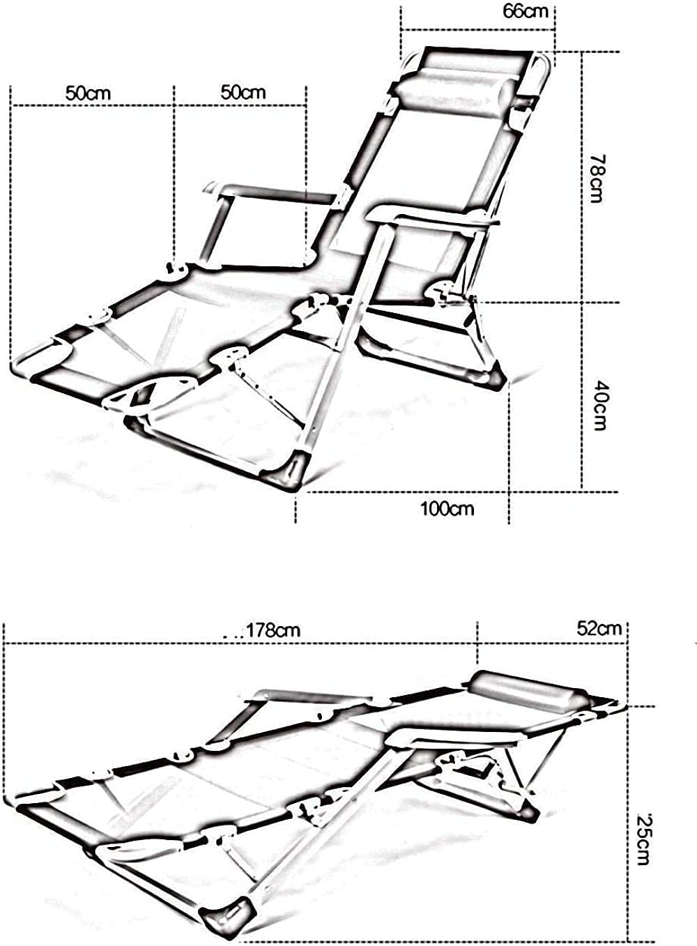 GZHENMZ Folding Zero-Gravity Lounger with Bamboo Mat