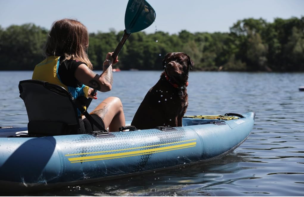 Spinera Kenai 130 Inflatable Kayak,1-2 Person 13' Rec & Fishing Kayak, Light, Durable, Stable, Rigid Welded Tubes, Drop Stitch High Pressure Floor, Pro High Back Frame Seats, Adjustable Footrest