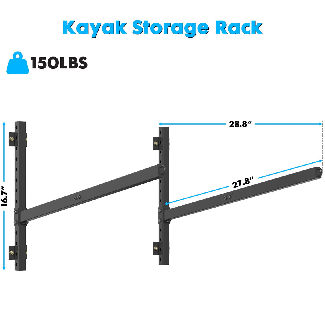 YAJONUE Heavy-Duty Adjustable Wall-Mount Kayak Rack