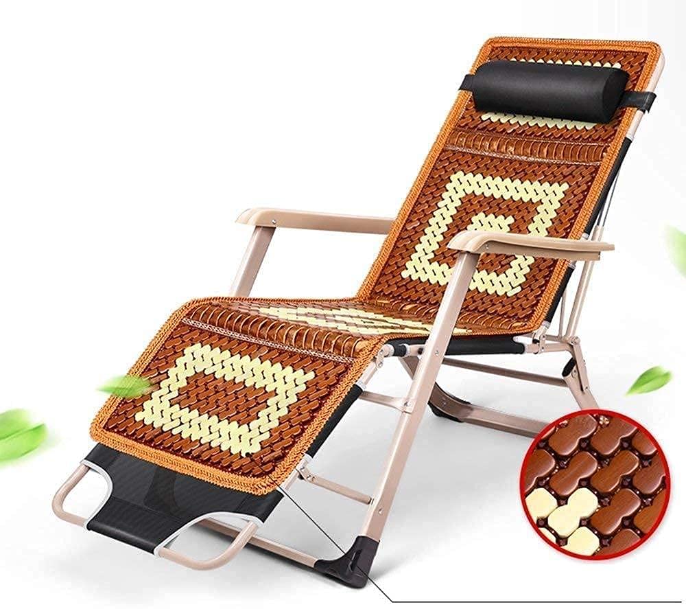 GZHENMZ Folding Zero-Gravity Lounger with Bamboo Mat