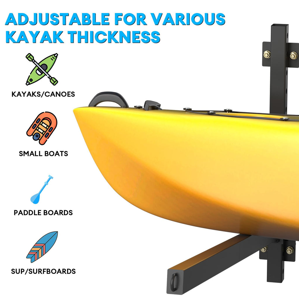 YAJONUE Heavy-Duty Adjustable Wall-Mount Kayak Rack