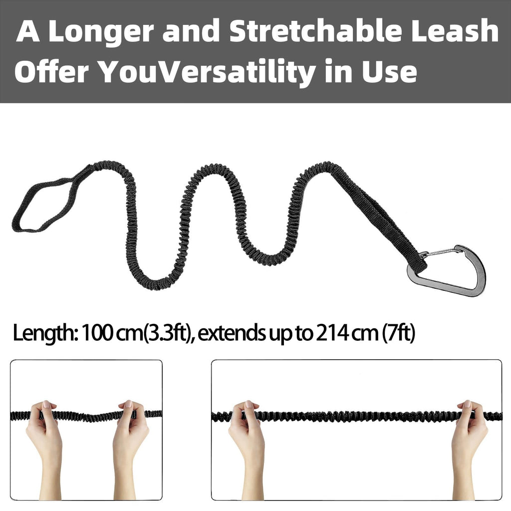 MOOCY 3–7FT Stretchable Kayak Paddle & Rod Leash