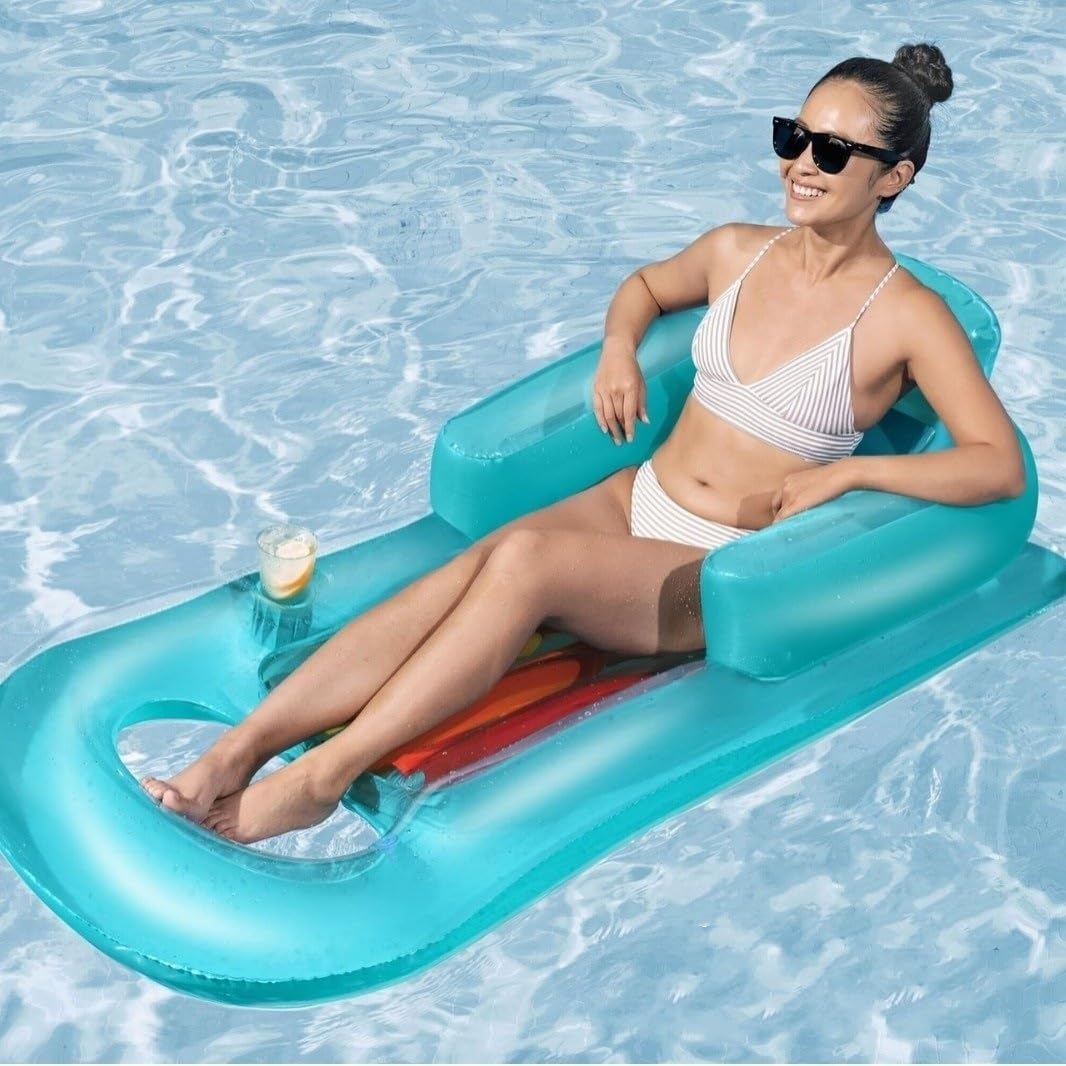 6-Piece Inflatable Pool Float Set with Canopy & Cup Holders