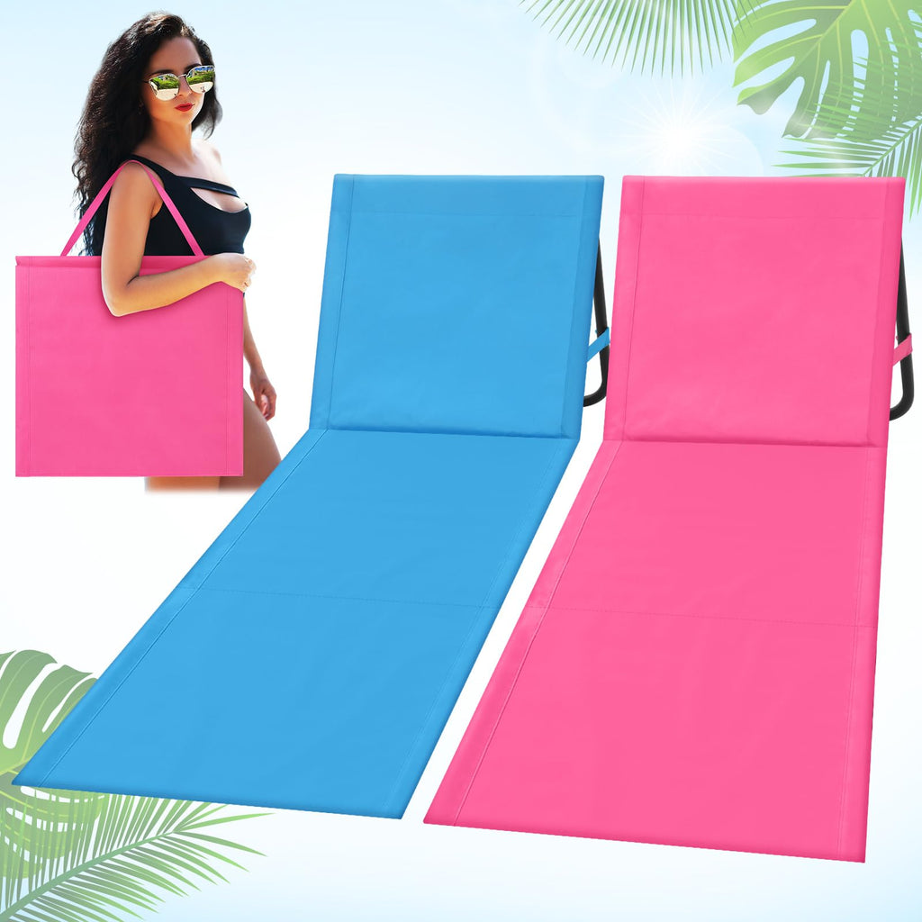 Lineshading 2-Pack Foldable Beach Lounge Chairs for Adults