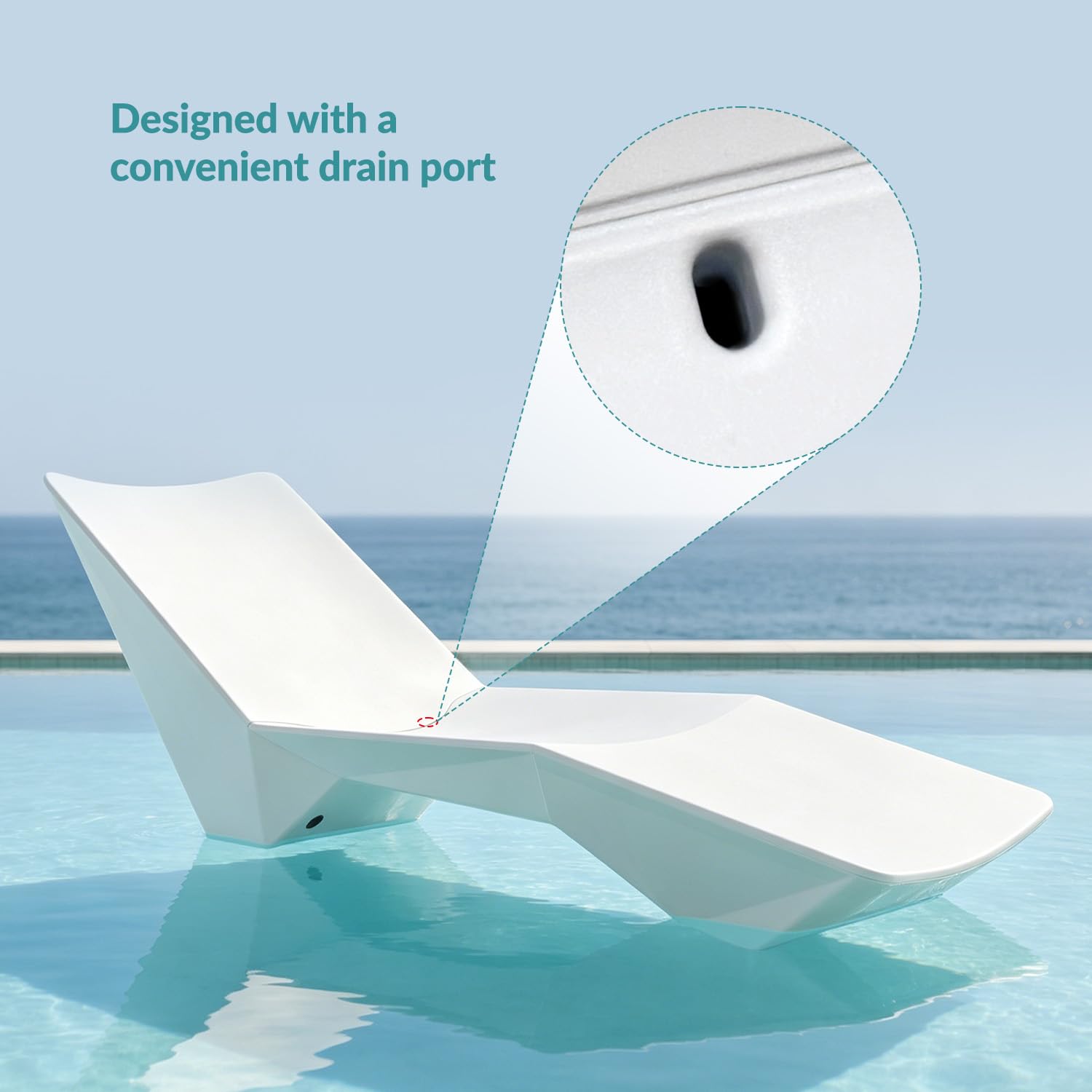 Weather-Resistant In-Pool Sun Shelf Lounge Chair