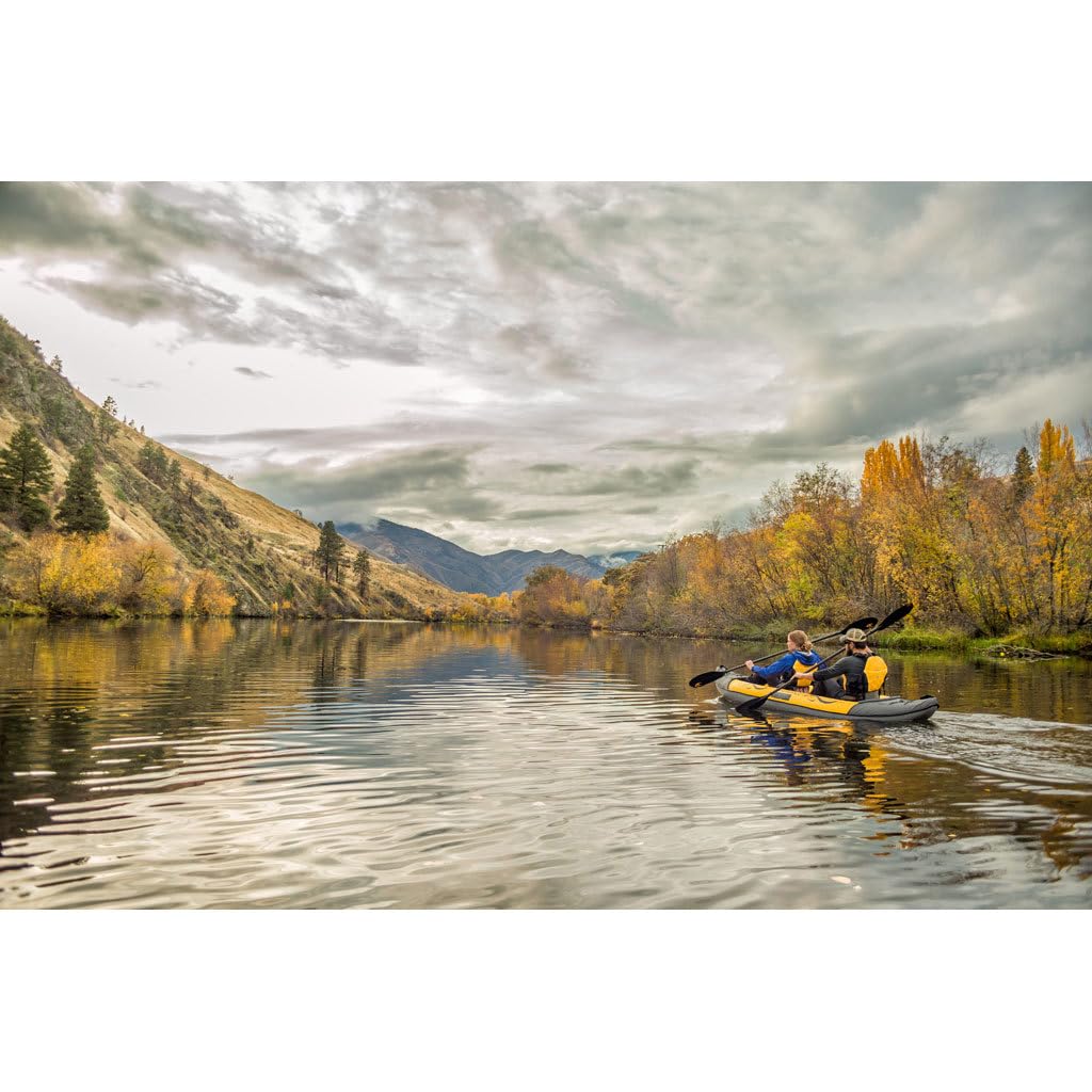 Advanced Elements - Island Voyage 2 Inflatable Kayak - Recreational Convertible Kayak - for 1 or 2 Person - 11 ft - Yellow