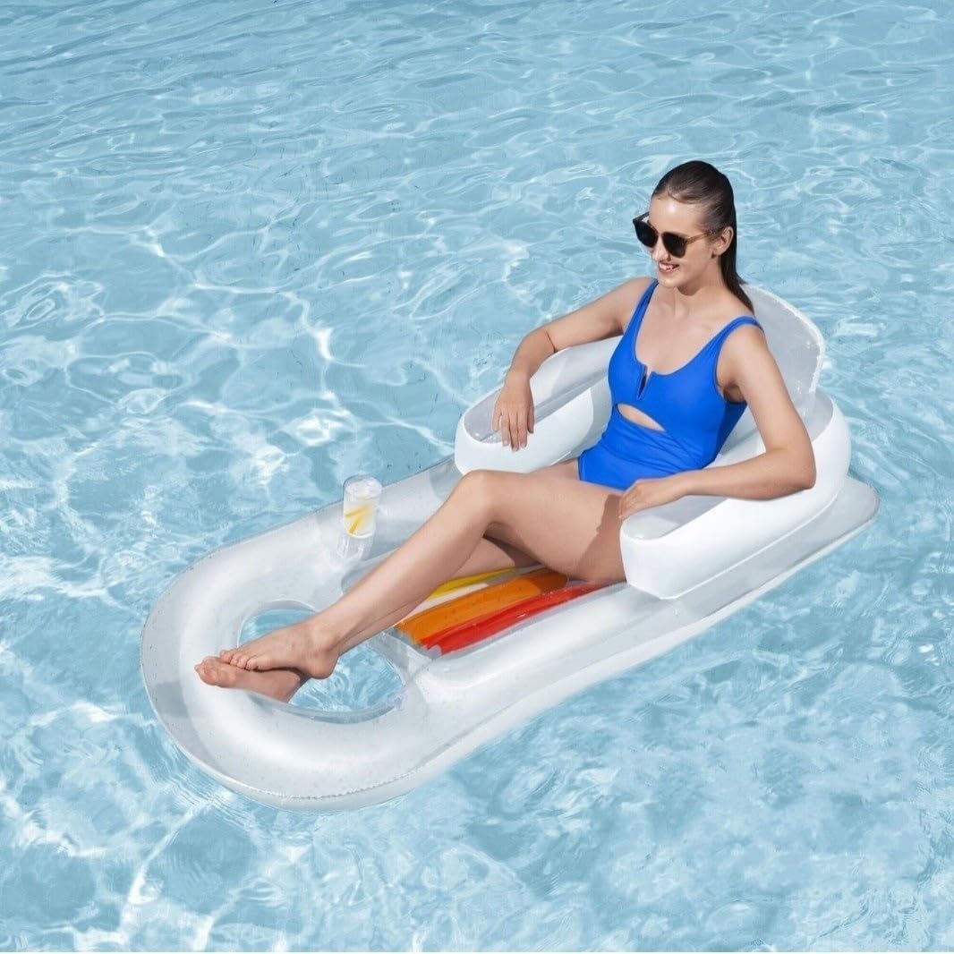 6-Piece Inflatable Pool Float Set with Canopy & Cup Holders