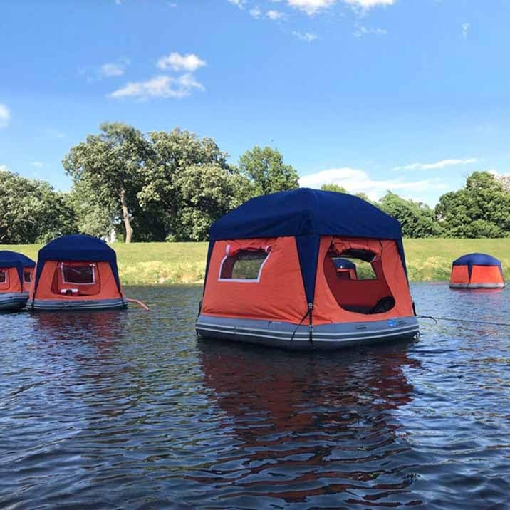 Inflatable Floating Sun Canopy with Pump for Lake & Beach