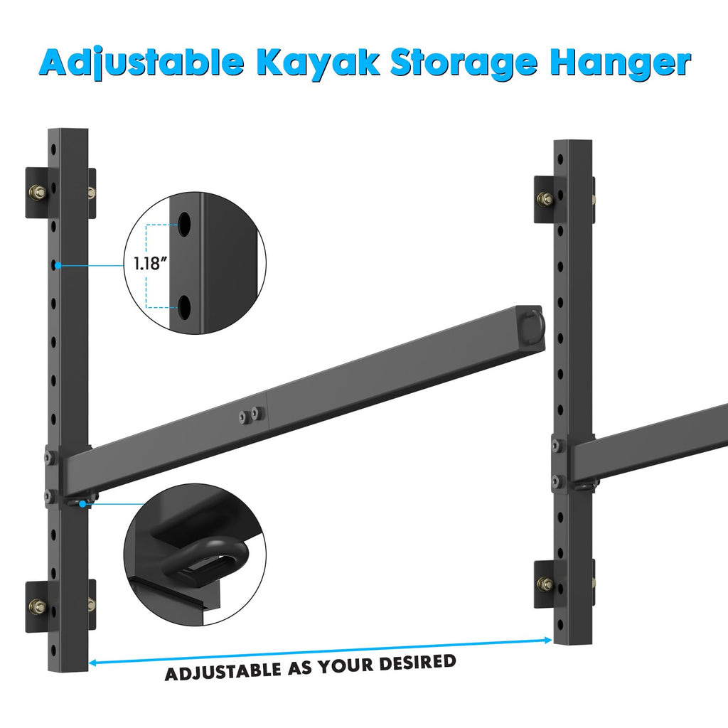 YAJONUE Heavy-Duty Adjustable Wall-Mount Kayak Rack