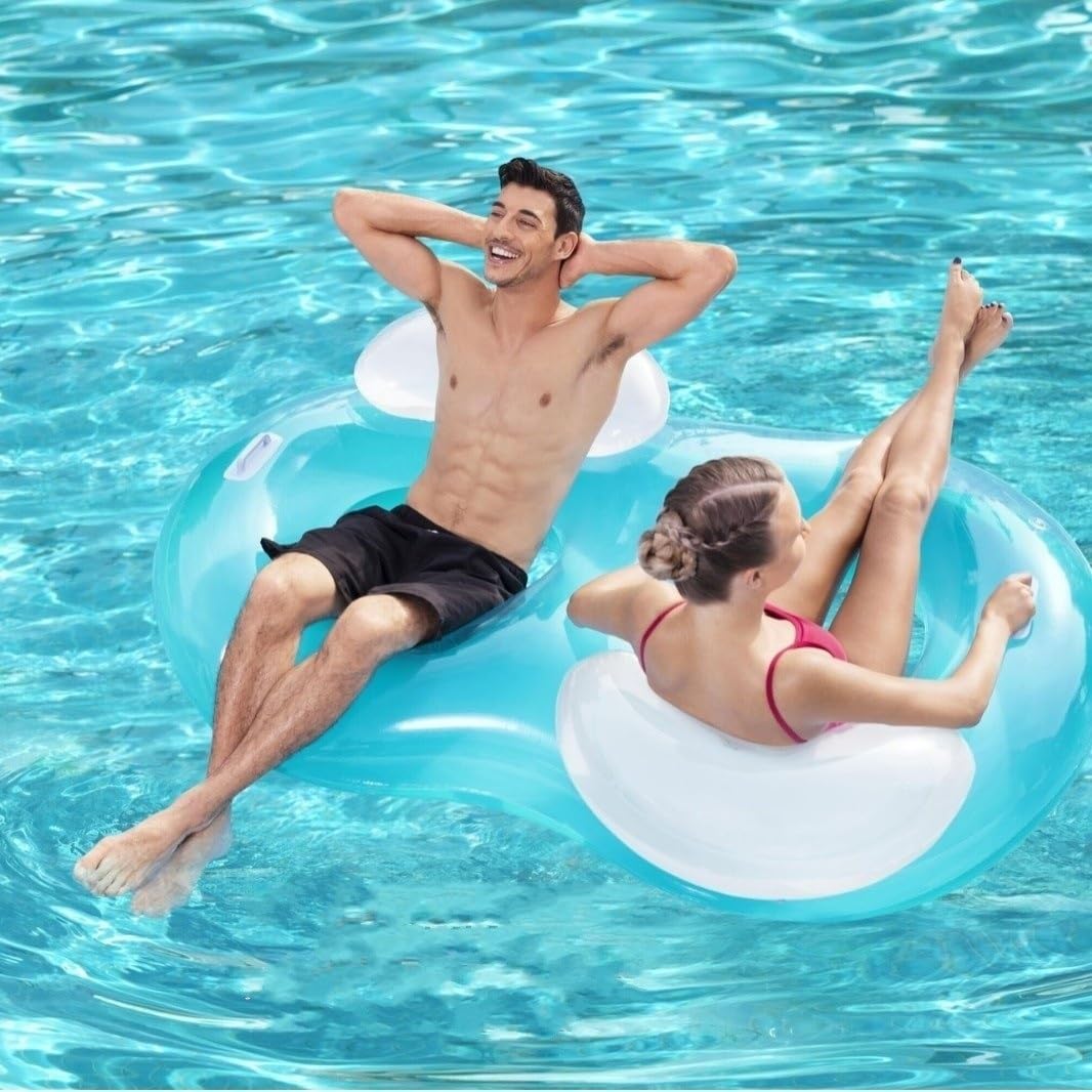 6-Piece Inflatable Pool Float Set with Canopy & Cup Holders