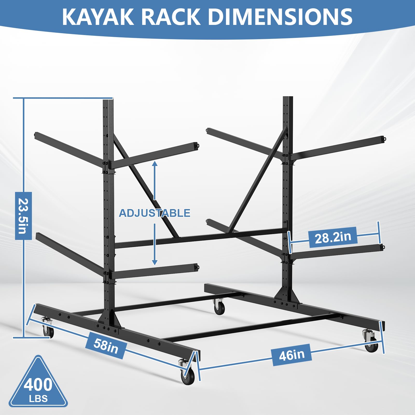 LXVOOEE Heavy-Duty Adjustable Freestanding Kayak Rack