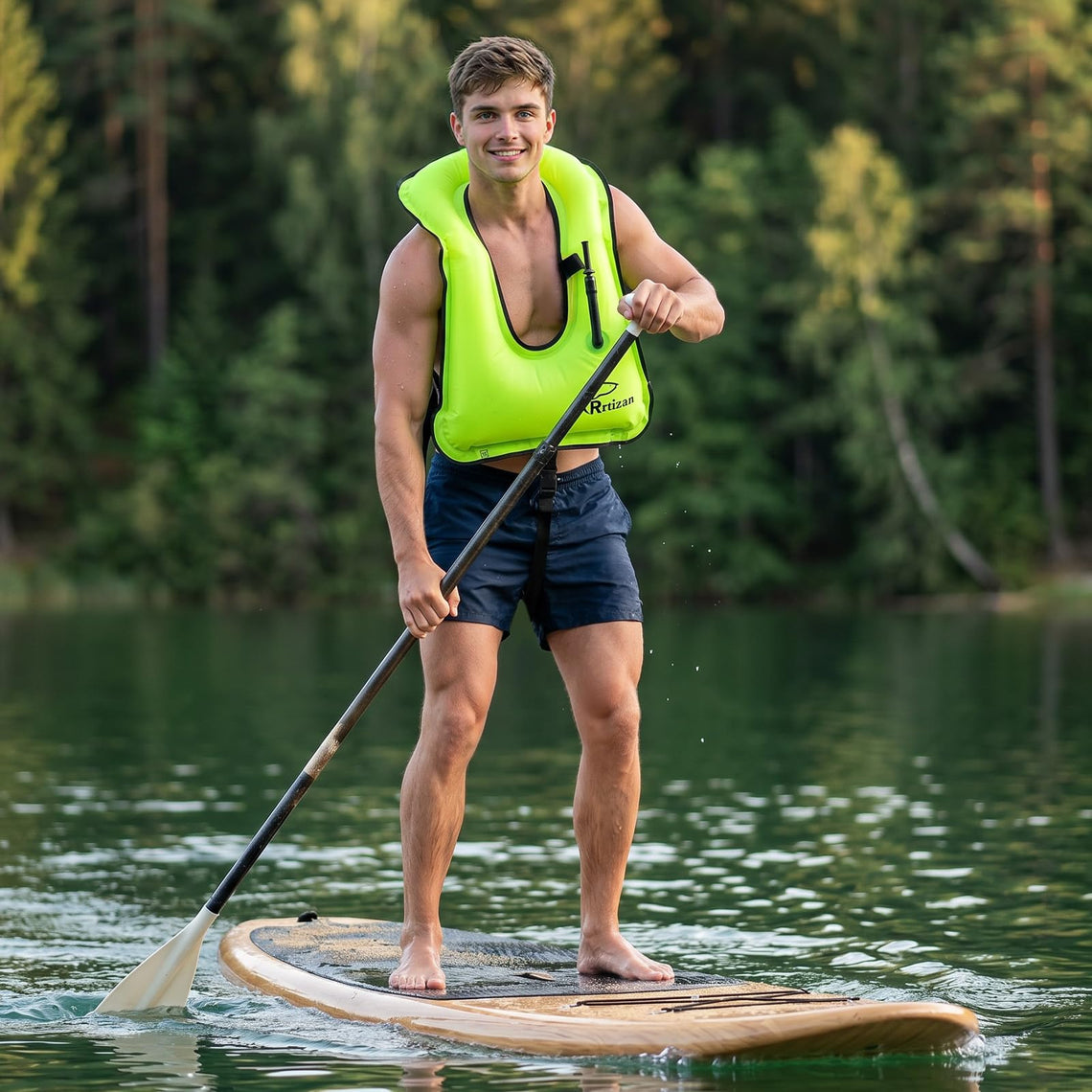 Rrtizan Inflatable Adult Snorkel Vest, 220-LB Capacity