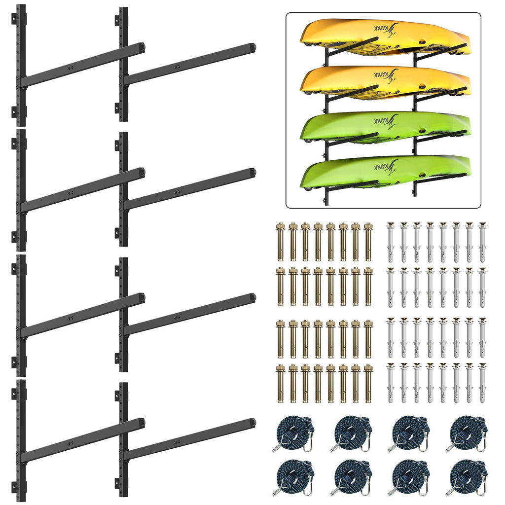 YAJONUE Heavy-Duty Adjustable Wall-Mount Kayak Rack