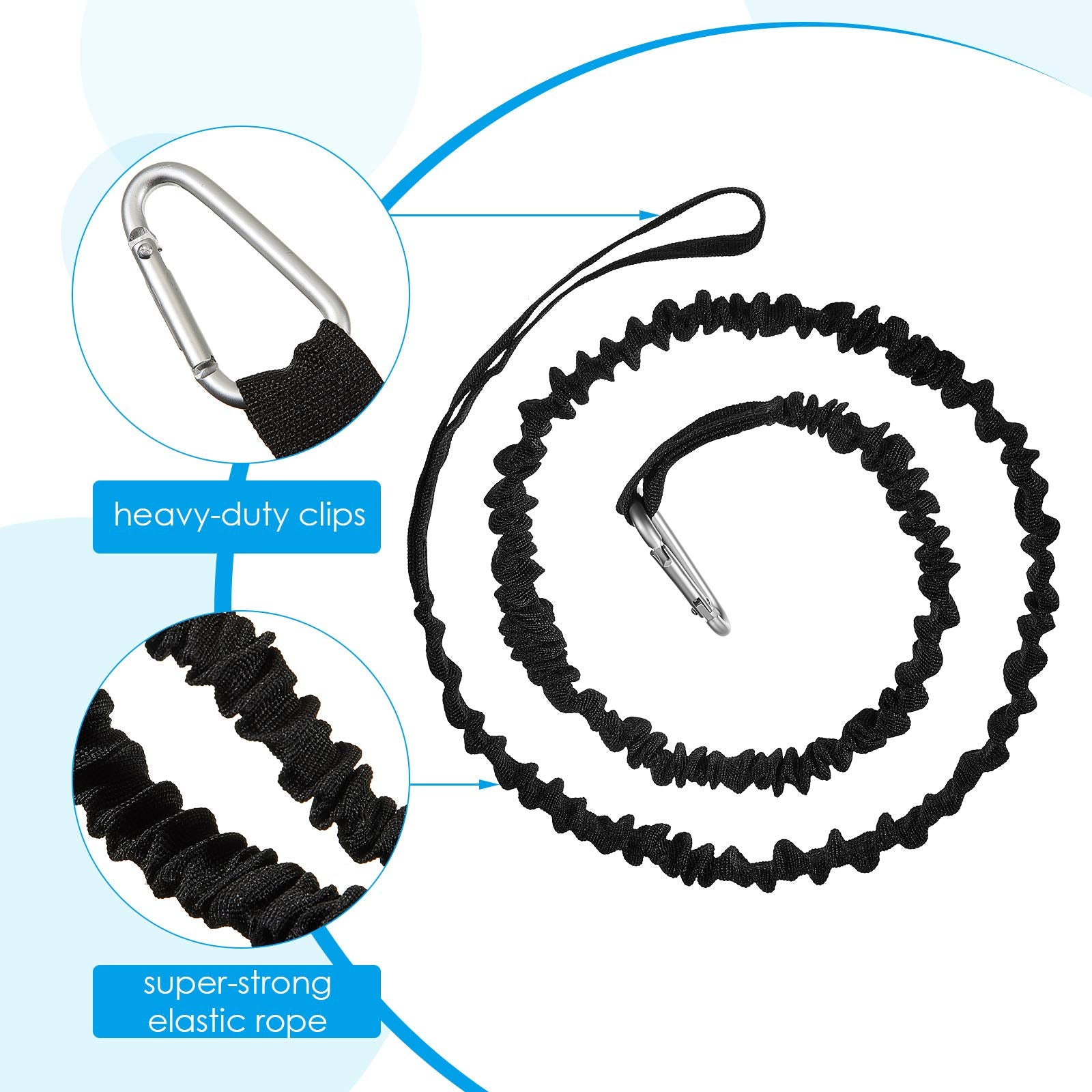 4-Pack Coiled Kayak Paddle & Fishing Rod Leashes