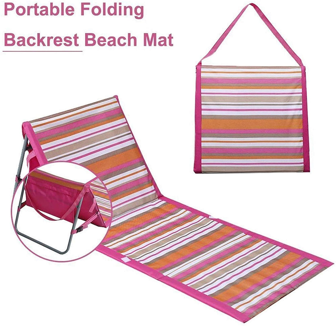 Foldable Waterproof Beach Mat Chair with Backrest
