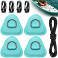 TOBWOLF 4-Piece Stainless Steel SUP D-Ring & Bungee Kit