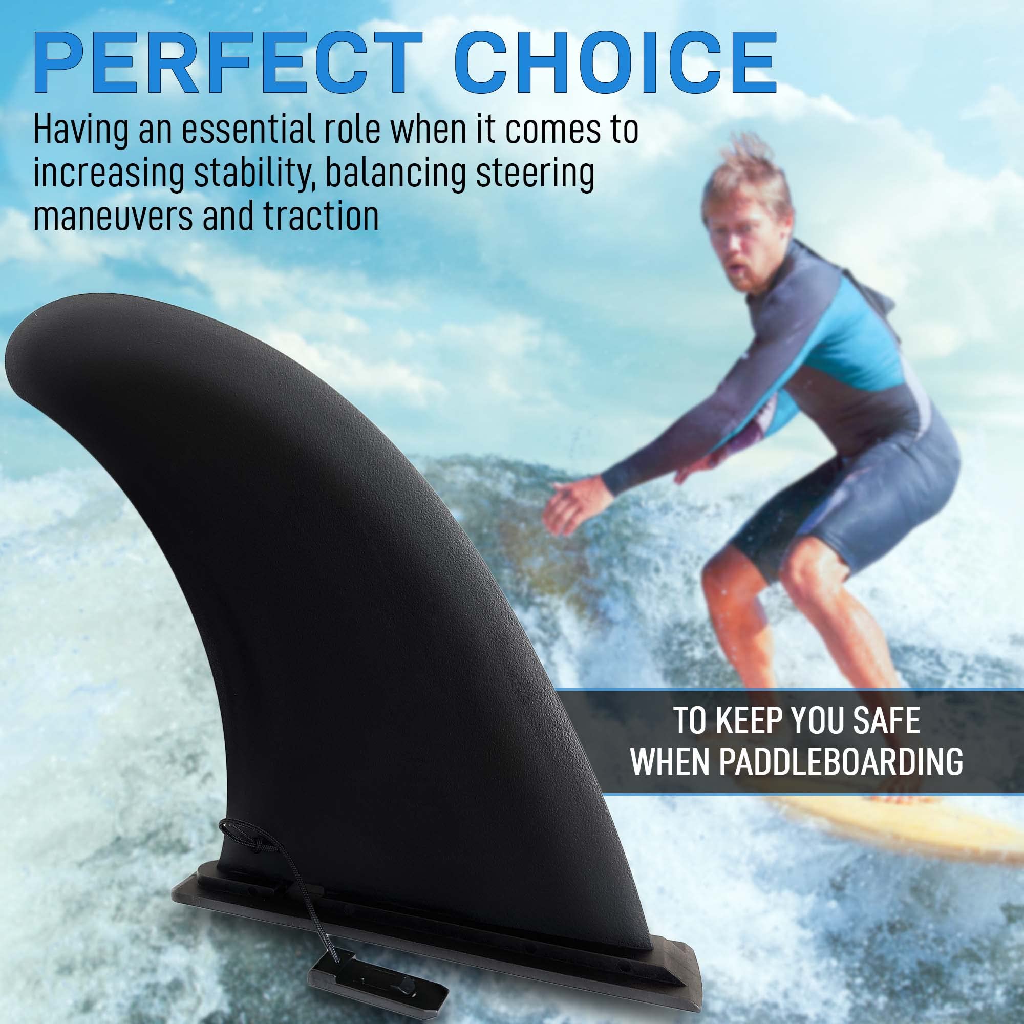 9-Inch Quick-Release Replacement Fin for Paddle Boards