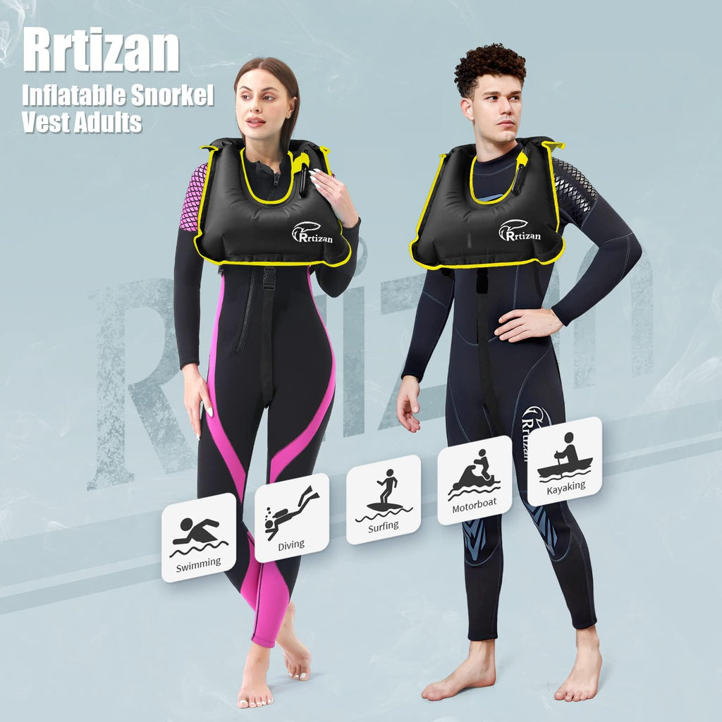 Rrtizan Inflatable Adult Snorkel Vest, 220-LB Capacity