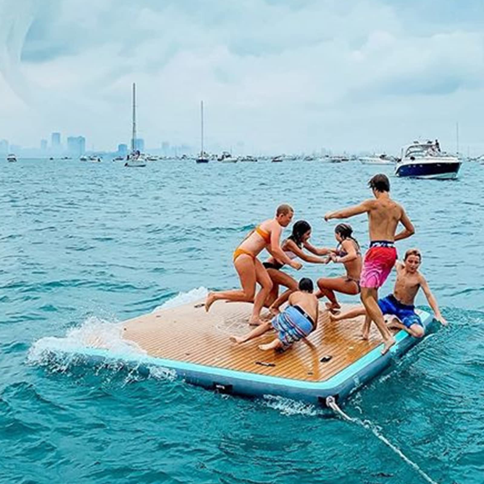 CUIYMXSC Tropical Breeze Inflatable Floating Island Raft