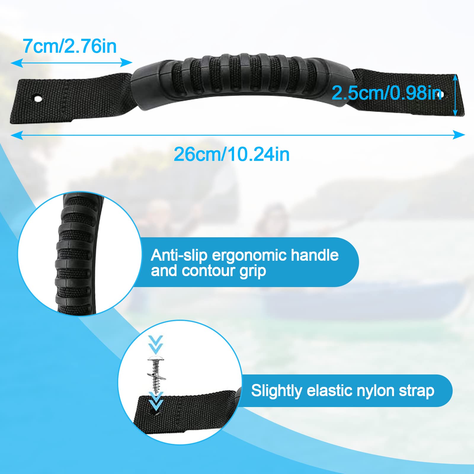 4-Pack Kayak Carry Handles with Mounting Screws