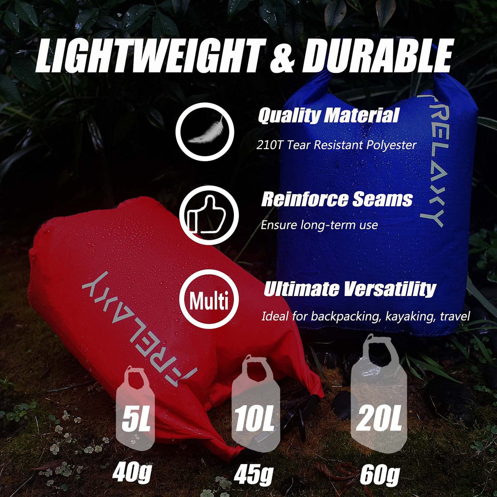 Frelaxy Ultralight Waterproof Dry Bag Set for Outdoors