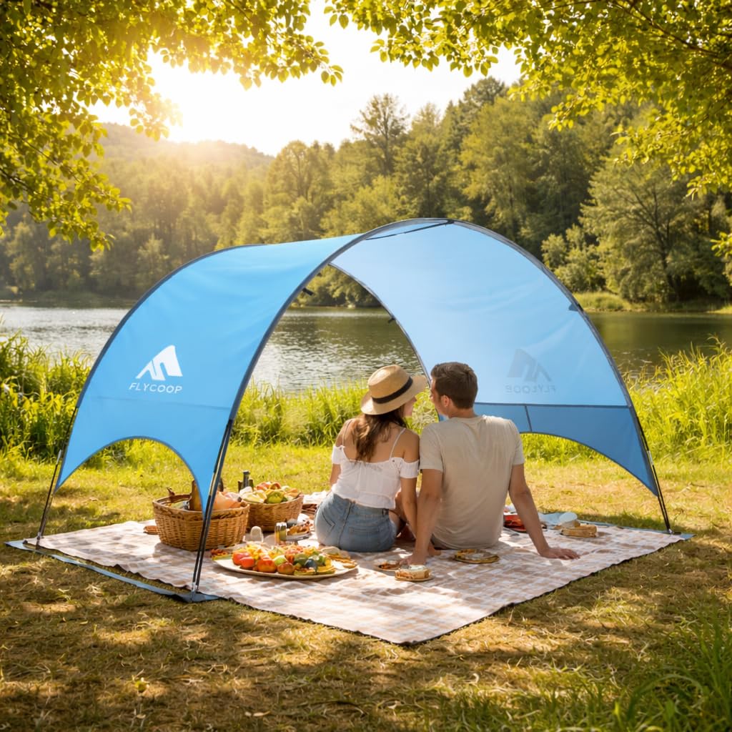 Flycoop UPF 50+ Ventilated Beach Canopy with Sandbags