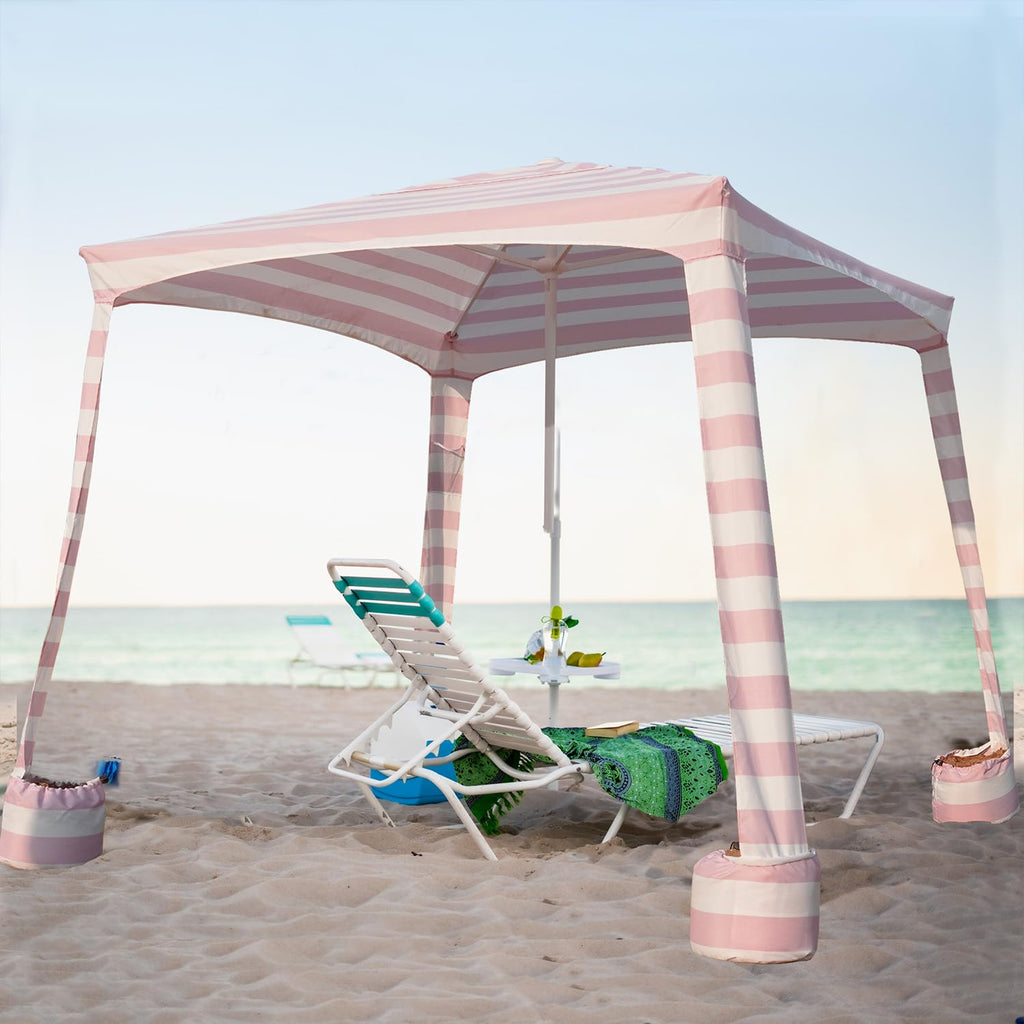 AMMSUN 6.5FT Beach Cabana with Sidewall & Sand Pockets