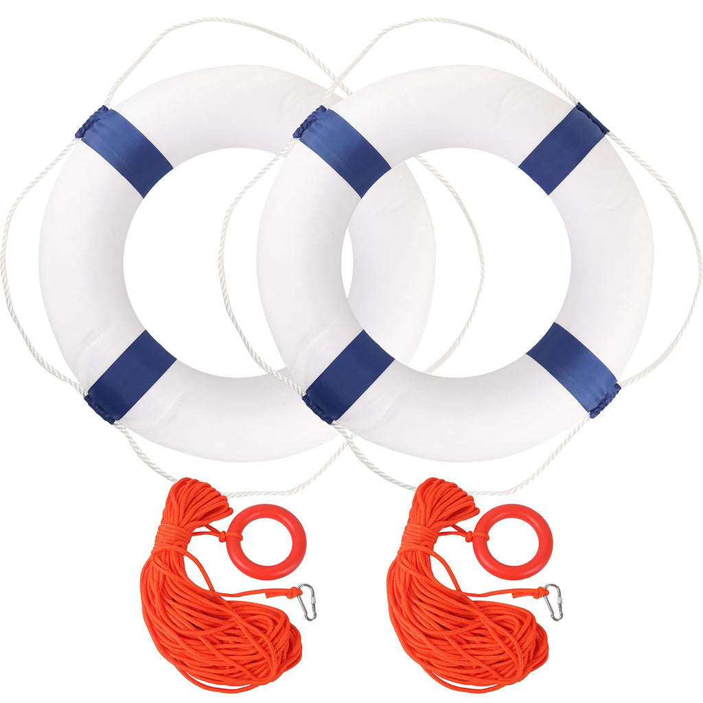 Calvana 20-Inch Foam Life Ring with 98FT Rescue Rope