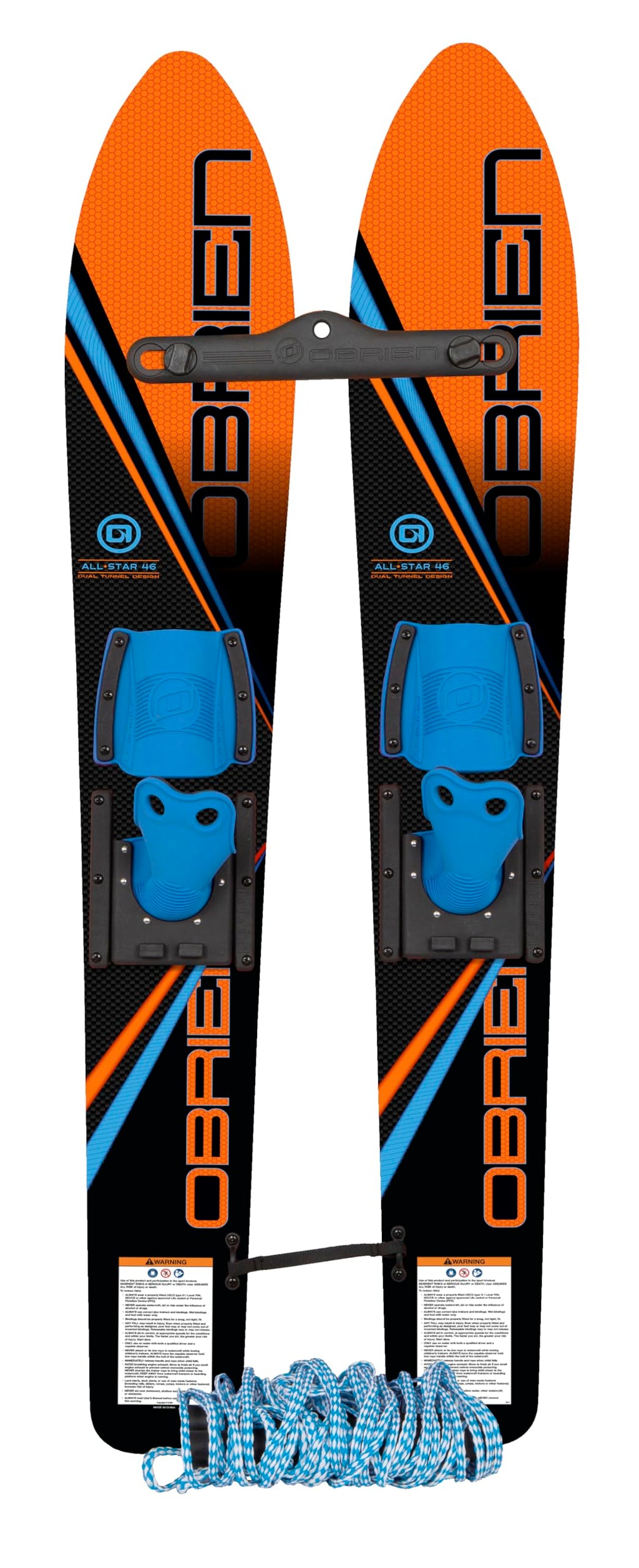O'Brien All-Star Kids' Water Skis with Trainer Bar & Rope