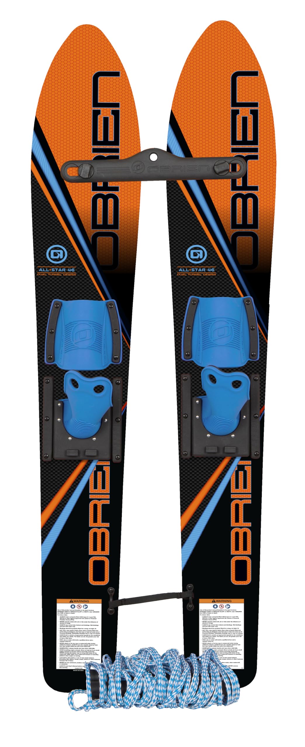O'Brien All-Star Kids' Water Skis with Trainer Bar & Rope