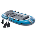 INTEX Excursion 4 Inflatable Boat Set: Includes Deluxe 54in Boat Oars and High-Output Pump Capacity