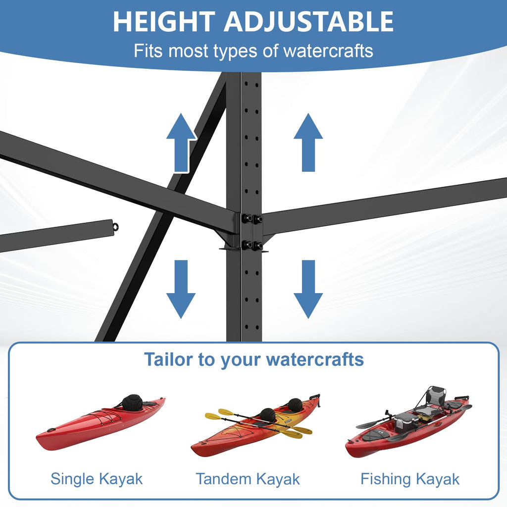 LXVOOEE Heavy-Duty Adjustable Freestanding Kayak Rack
