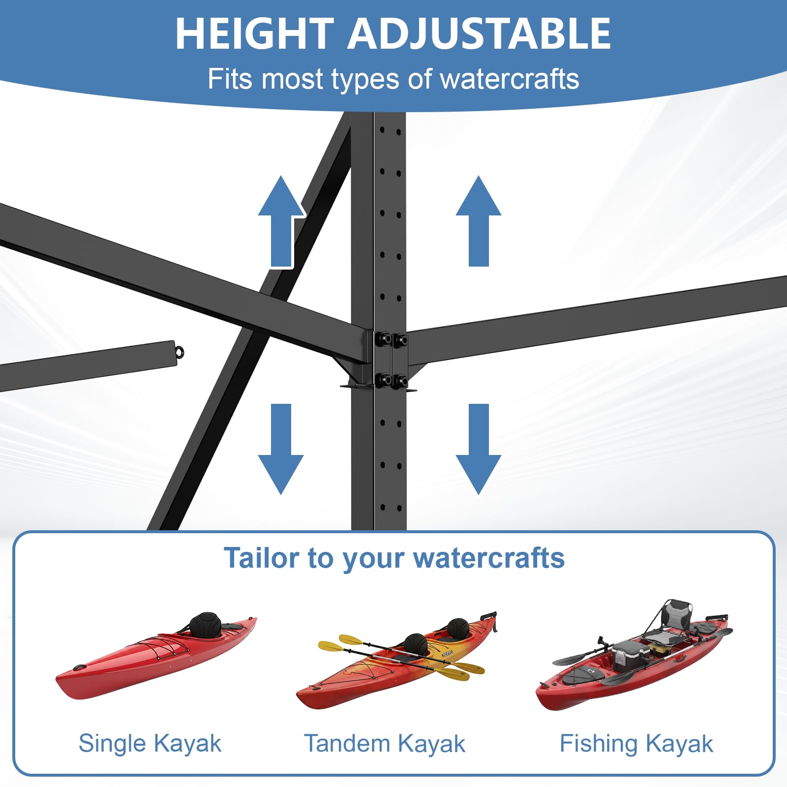 LXVOOEE Heavy-Duty Adjustable Freestanding Kayak Rack