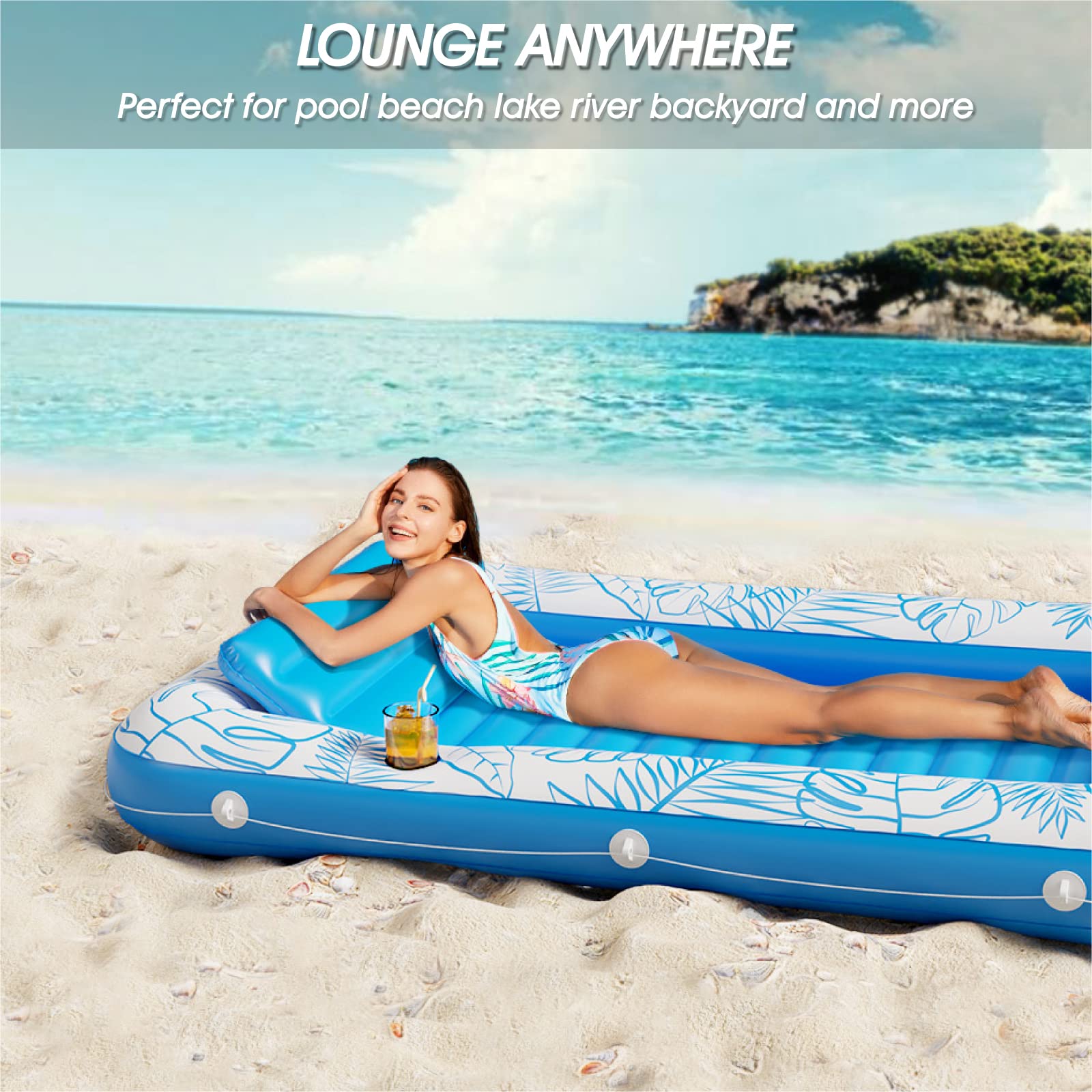 Jasonwell 4-in-1 Inflatable Tanning Pool Lounger