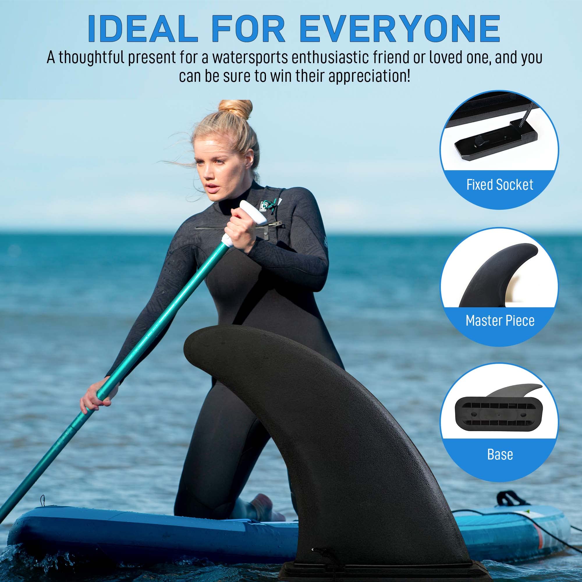 9-Inch Quick-Release Replacement Fin for Paddle Boards